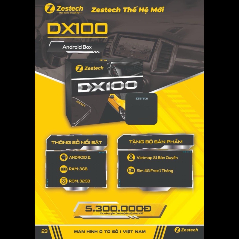 Android box ô tô Zestech DX100 Vietmap S2 - Tặng camera hành trình