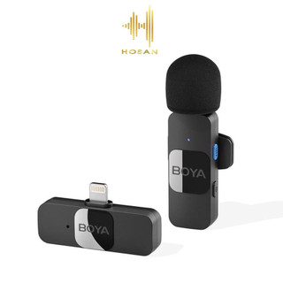 Micro thu âm không dây HOSAN boya BY-V1 cài áo nhỏ gọn sử dụng cho hệ điều hành IOS với chức năng chống ồn hiệu quả