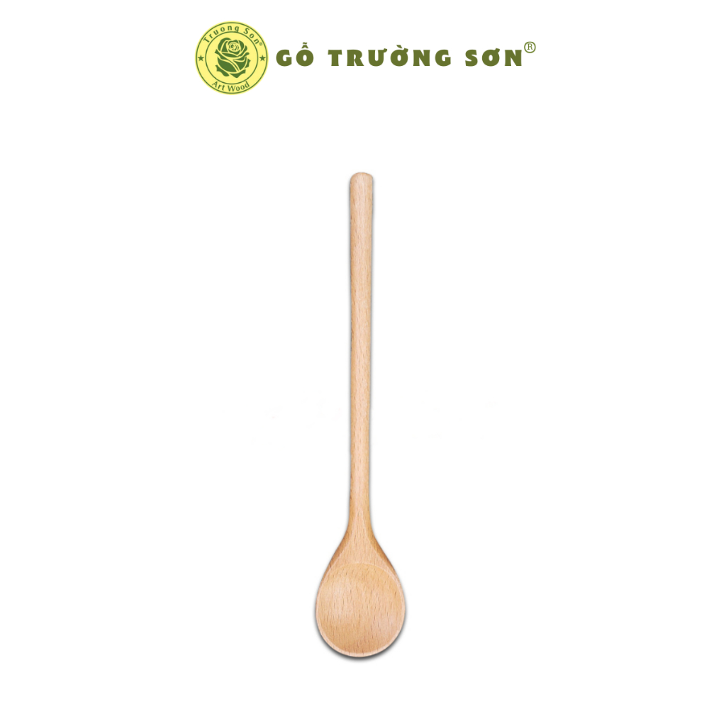 Muỗng Gỗ Beech Tròn Nhỏ Dùng Khuấy Đồ Uống 16 cm - Đồ Gỗ Nhà Bếp Thương Hiệu Trường Sơn