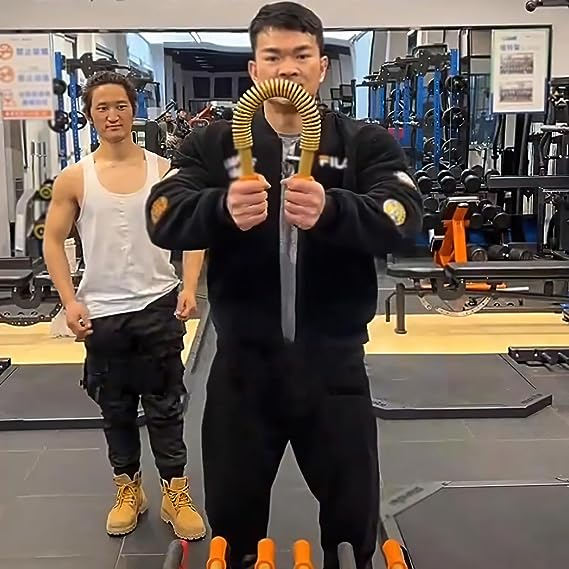 Gậy lò xo bẻ tập cơ tay đồ long 100kg huyết long 120kg màu vàng đỏ thanh lò xo 70kg 80kg 90kg tập ngực vai thể thao gym