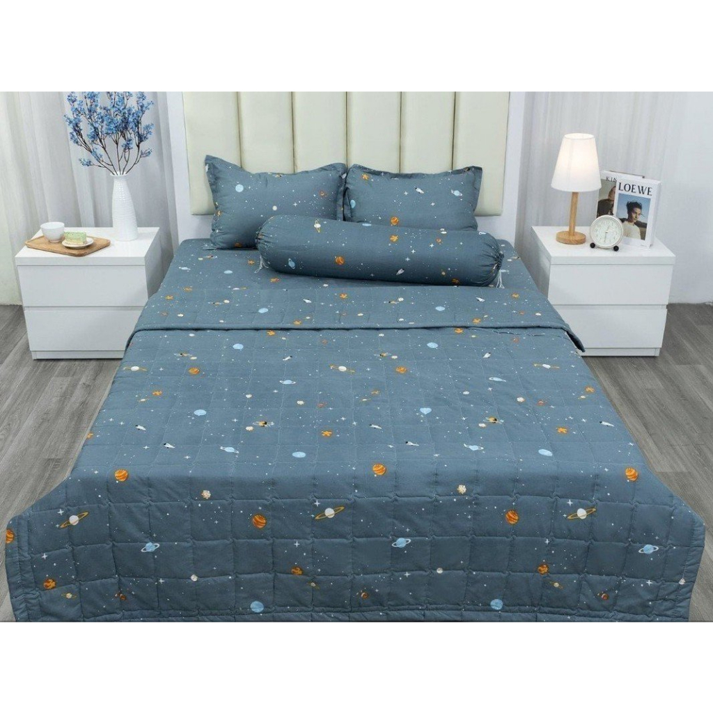 Ga bo chun trải giường kích thước 1mx2m 1m2x2m 1m6x2m 1m8x2m, mẫu thỏ nơ tím