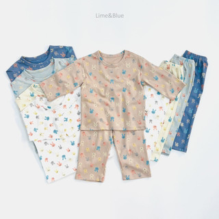 Lime&Blue bộ đồ thỏ dài tay Hàn Quốc cho bé