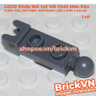 [1 Cái] LEGO Khớp Nối 1x2 Với Đầu Chốt Móc Kéo & Hốc Cầu, Xám Đậm ID 6039482 14419