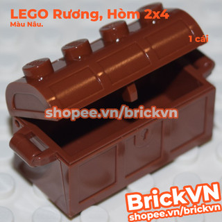 Phụ kiện lego rương, hòm 2x4 màu nâu 4,05cm