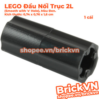 [1 Cái] LEGO Technic Đầu Nối Trục 2L (Smooth with 'x' Hole), Màu Đen ID 4512363 59443