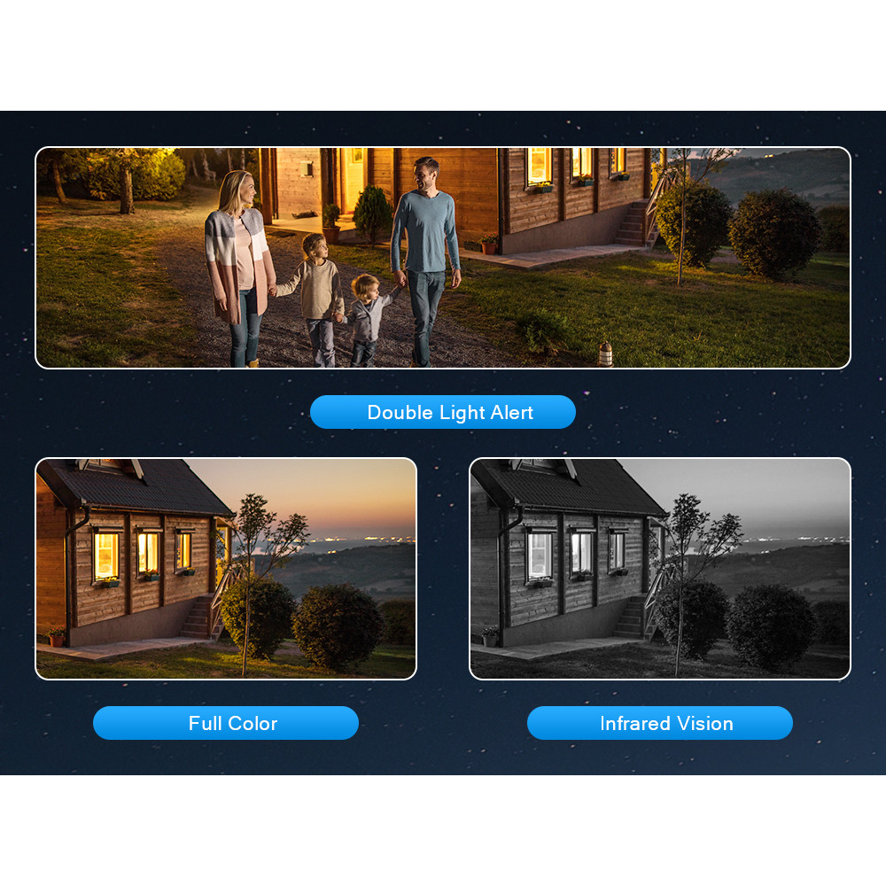 Camera WiFi Yoosee 2 Mắt Ngoài Trời Thông Minh Chống Nước IP66, Siêu Nét Góc Rộng - Ban Đêm Có Màu