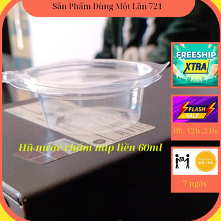 Lốc 50 hũ đựng sốt, hủ nước chấm nắp liền - 30ml- 60ml 2oz