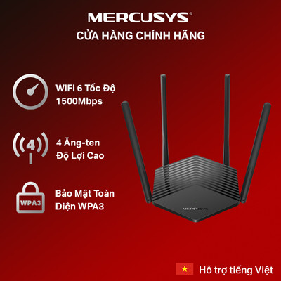 [Wi-Fi 6 Chuẩn AX] Mercusys MR60X | Chuẩn AX 1500Mbps, Nhanh - Ổn Định, Ưu Đãi Cực Sâu