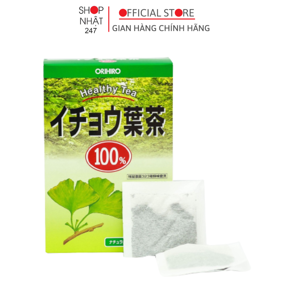 Date T2/2025 Trà lá bạch quả Orihiro giúp bổ não tăng cường trí nhớ, giúp tuần hoàn máu hộp 26 gói Nhật Bản - Kokubo