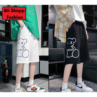 Quần short đùi phản quang in gấu 7 màu đẹp./ Quần đùi nam nữ phản quang Unisex cá tính basic.