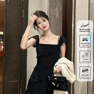 Váy hai dây voan tơ phối viền bèo cao cấp LUST chất liệu dày dặn thiết kế đẹp - M97