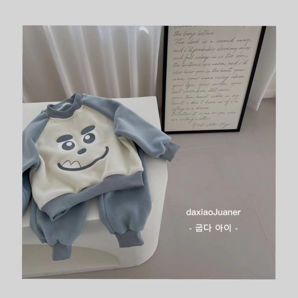 Bộ quần áo thu đông bé trai bé gái lót lông size từ 10kg đến 21kg