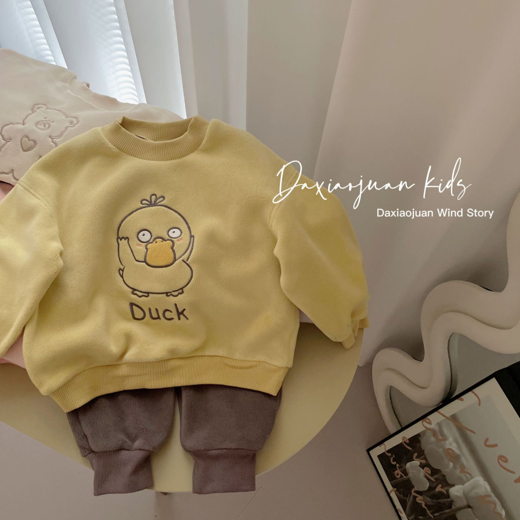 Bộ quần áo thu đông bé trai bé gái lót lông size từ 10kg đến 21kg