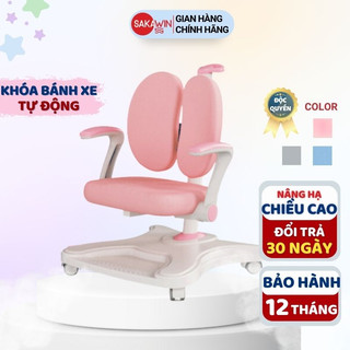 Ghế ngồi học Sakawin G90 Nâng hạ chiều cao linh hoạt có bánh xe và tựa tay Cho bé ngồi chuẩn tư thế