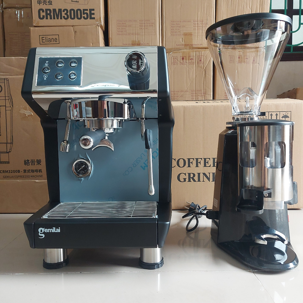 Combo Máy Pha Cafe Gemilai CRM3200B+ Máy Xay 900N