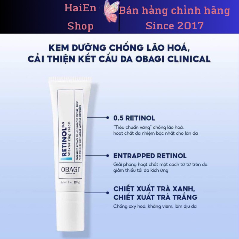 Kem dưỡng chống lão hoá Clinical 0,5 cho da nhạy cảm và cho người mới bắt đầu