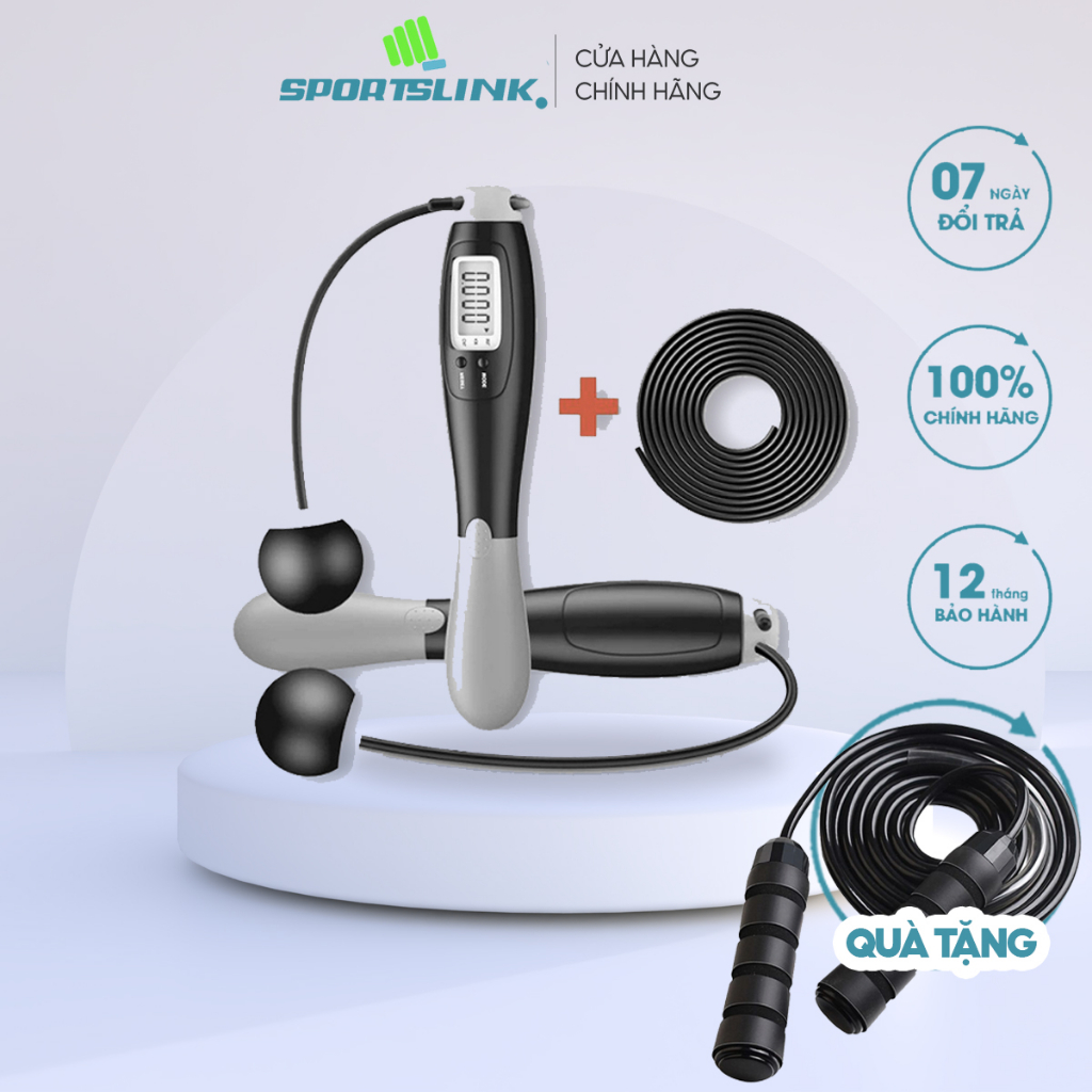 Dây nhảy có bộ đếm kỹ thuật số tiện dụng 2 in 1 Sportslink