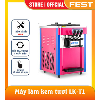 Máy Làm Kem Cao Cấp Có 3 Vòi Tiện Lợi, Máy Làm Kem Tươi, Kem Ốc Quế Tại Nhà Hoặc Kinh Doanh Dung Tích 12 Lít LK T1 FEST