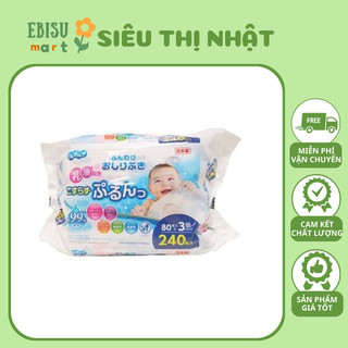 Set 3 gói khăn giấy ướt không mùi, an toàn cho bé
