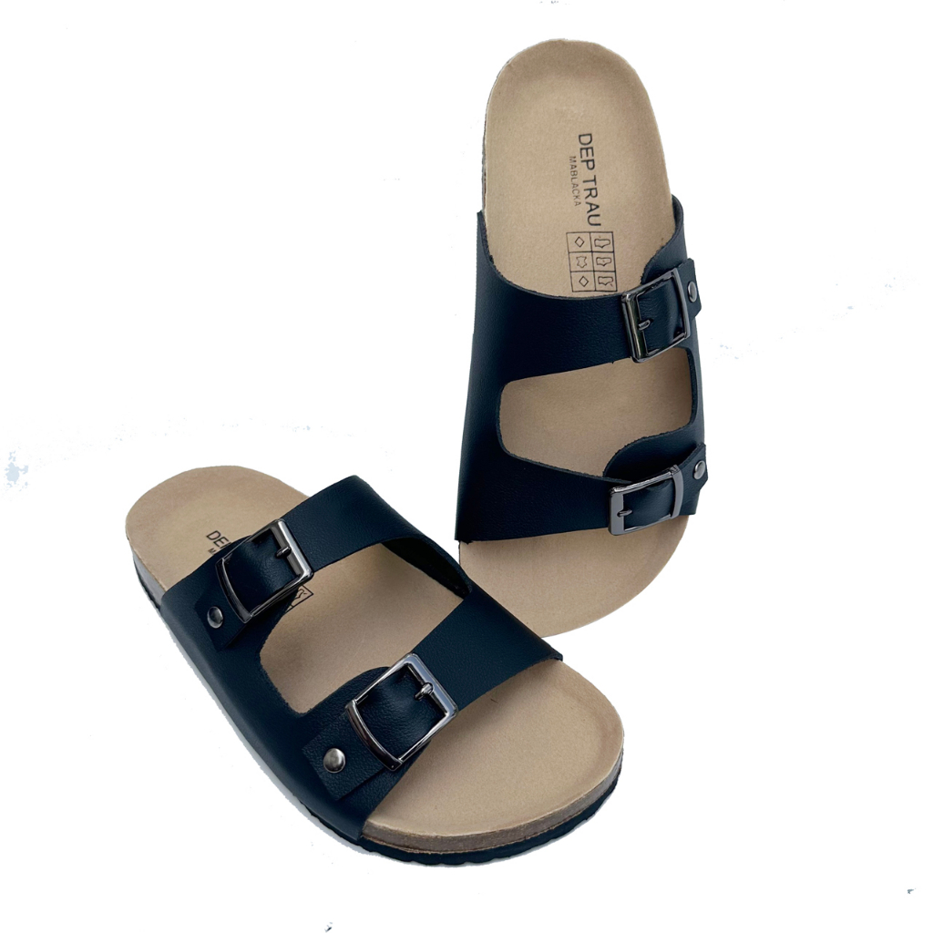 Dép da nam đế trấu hai quai thời trang năng động TR06