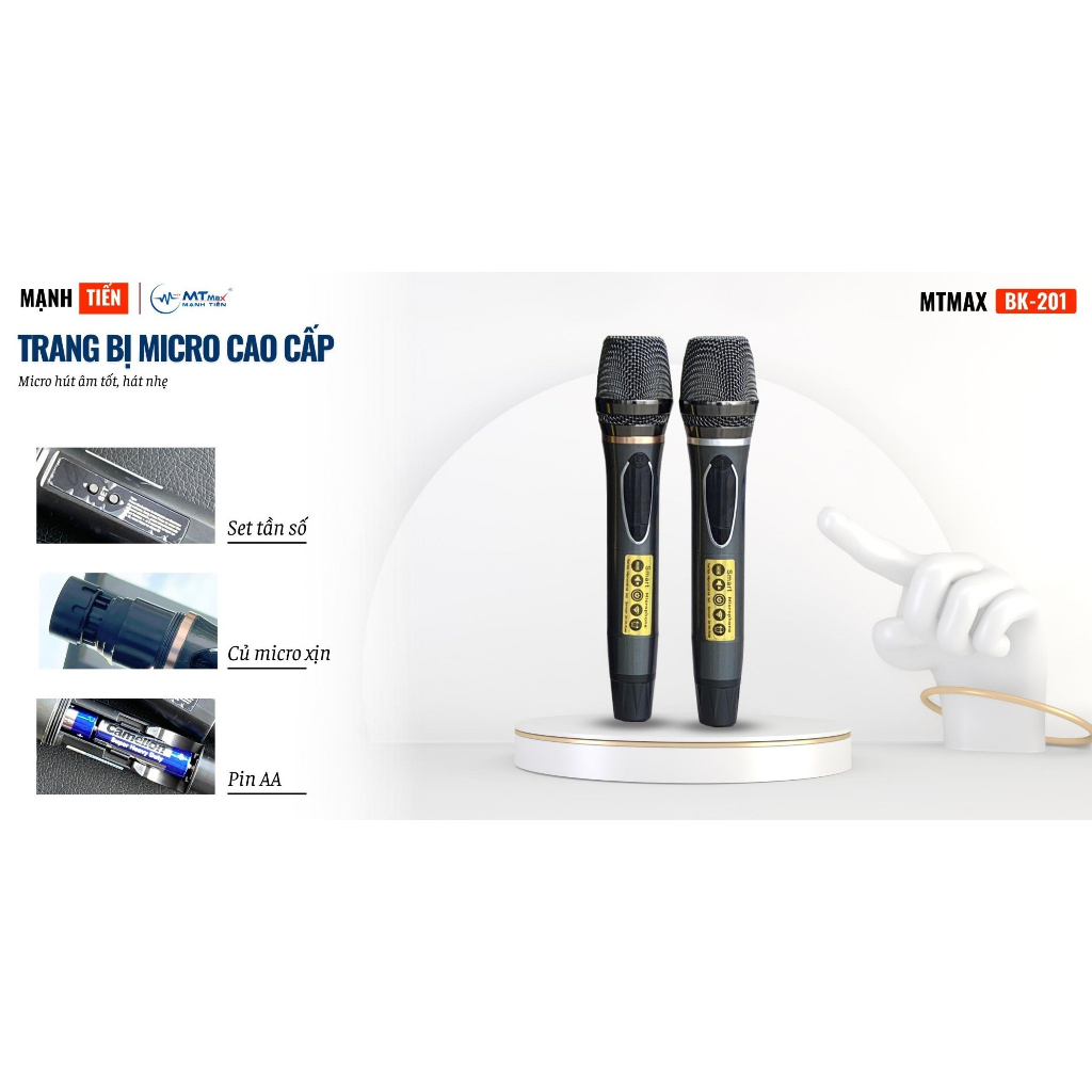 Loa Kéo MTMAX BK201 - Loa Khủng Long Karaoke Bluetooh 2 Bass 35 Âm Thanh Uy Lực Siêu Trầm Âm Bass Cực Căng