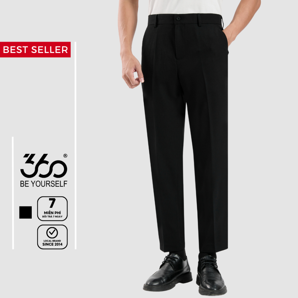 Quần tây nam cạp 3 lớp cao cấp 360Boutique quần âu dài form slimcrop vải dày dặn chống nhăn-QACOL420
