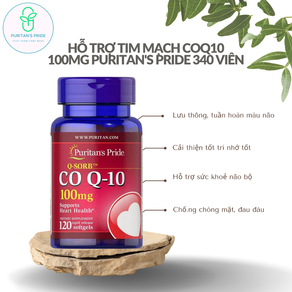Viên uống hỗ trợ tim mạch CoQ10 100mg Puritan's Pride, lọ 120 viên