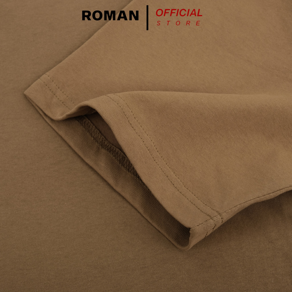 Áo thun nam cổ tròn tay lỡ ROMAN phông trơn unisex cotton 100% cao cấp mềm mịn