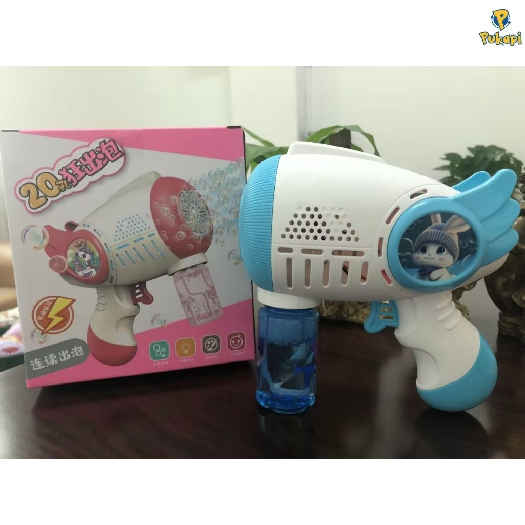 Súng Bắn Bong Bóng Ngựa Pony Thỏ Xanh Đồ Chơi Bắn Bóng Cho Bé Vận Động NGoài Trời PUKAPI