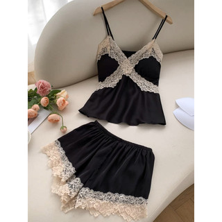 Sx939 bộ ngủ sexy lụa satin - đồ bộ ngủ kèm mút ngực camluu99