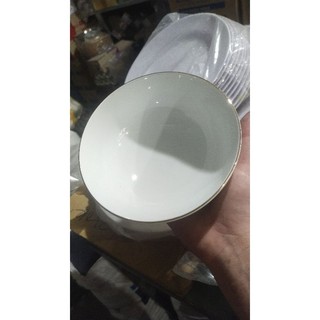 Tô sứ trắng ck viền vàng