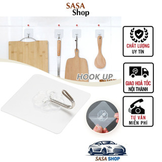 Móc treo đồ dán tường siêu bám dính bền bỉ kiểu dáng trong suốt tiện dụng