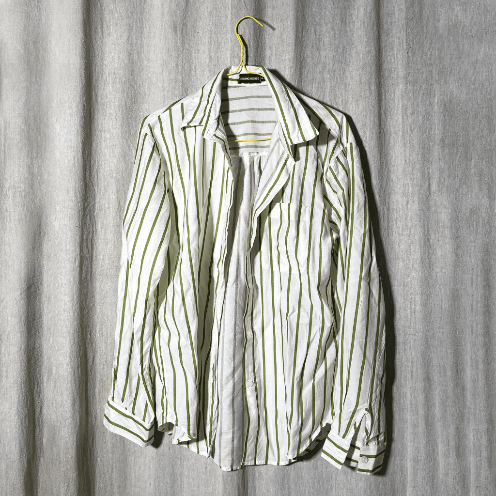 Áo sơ mi kiểu sọc xanh lá