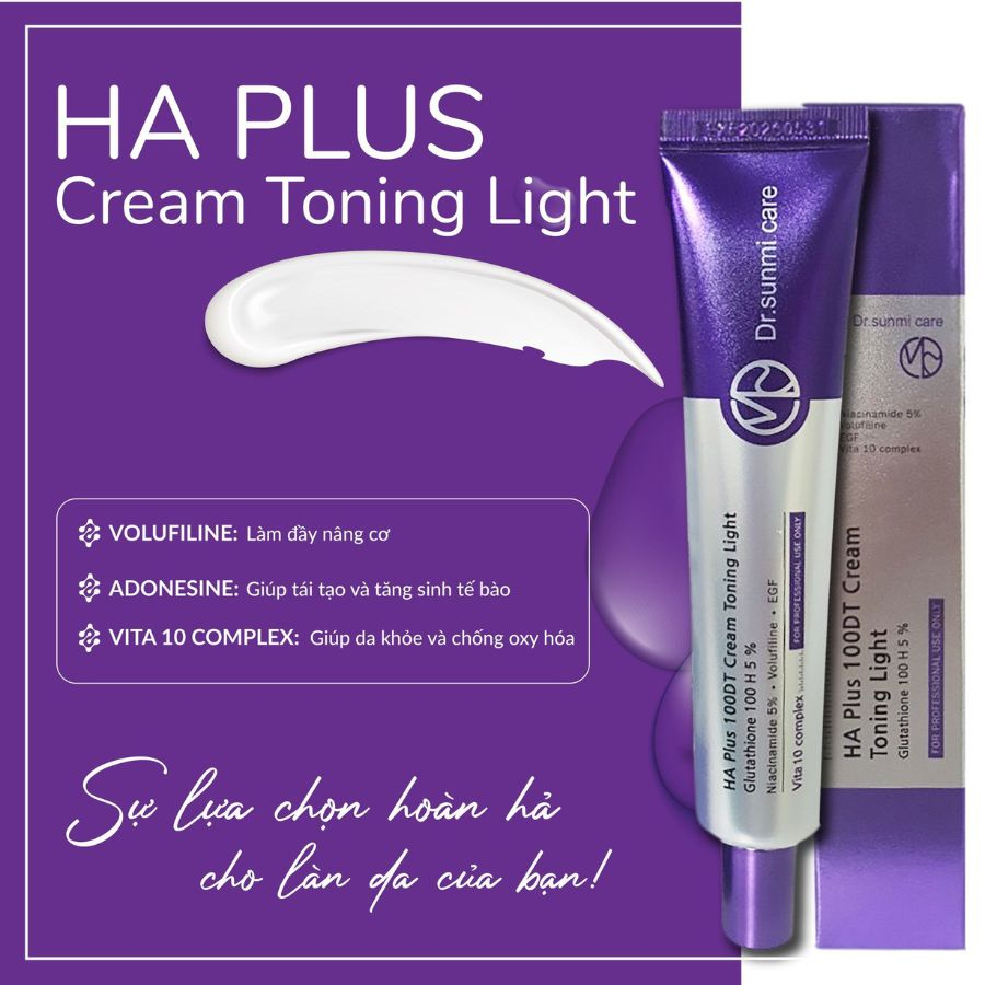 Kem Dưỡng Dr.Sunmi Dưỡng Trắng Nâng Cơ Ha Plus 100DT Cream Toning Light