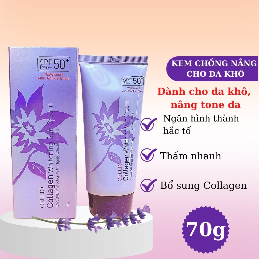 Kem Chống Nắng Cellio Sun Cream SPF50+ PA+++ 70g