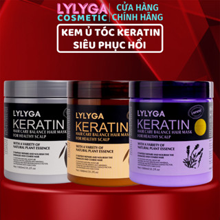 Kem ủ tóc Keratin Collagen 1000ml và 500ml ủ tóc LYLYGA Lavender dầu xả dưỡng tóc, hấp tóc phục hồi keratin colagen UT08