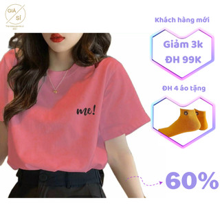 Áo thun nữ in chữ Me đơn giản chất vải thun cotton thoáng mát áo thun cotton form vừa người basic bán chạy giá rẻ