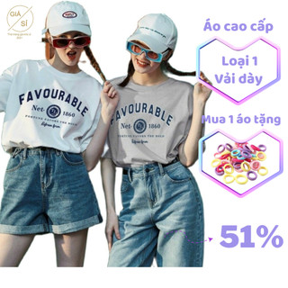 Áo phông form vừa thun cotton cao cấp loại 1 in chữ Favourable size M, L nhiều màu quần áo thời trang giá kho sỉ