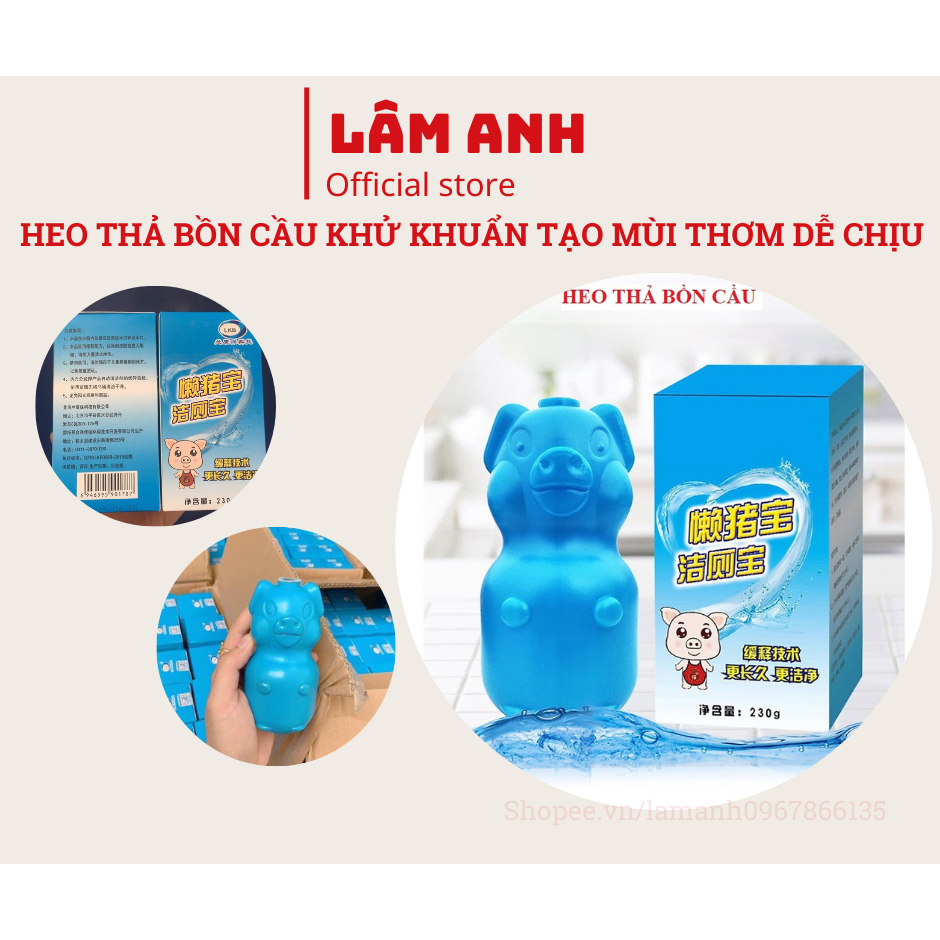 Lọ thả bồn cầu hình con heo, viên thả bồn cầu khử mùi – diệt khuẩn hiệu quả, tạo hương thơm.