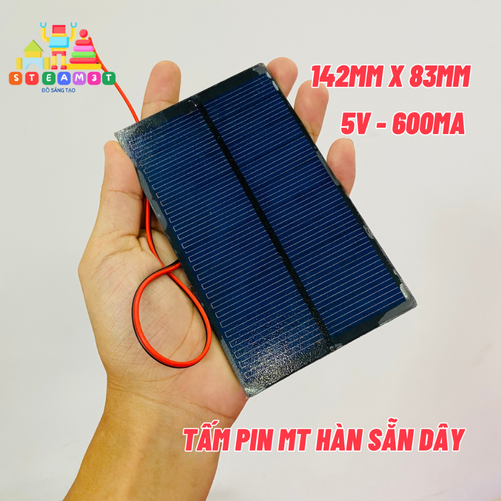 Tấm pin mặt trời 2V 3V 5V - 60mA 110mA DIY học tập giải thích nguyên lý - LK0194