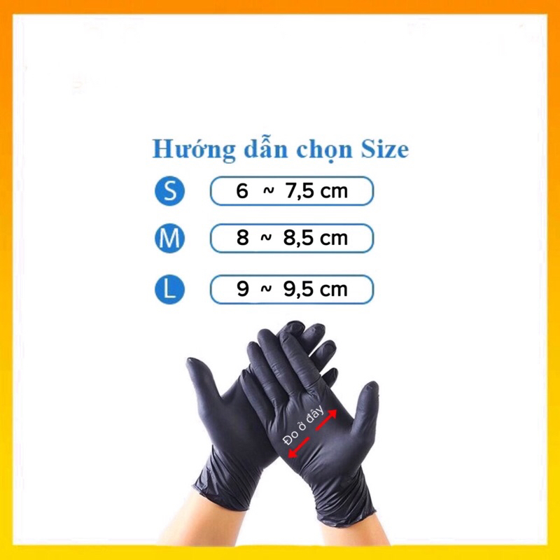 Găng tay cao su siêu dai không bột loại 100% Nitrile cao cấp