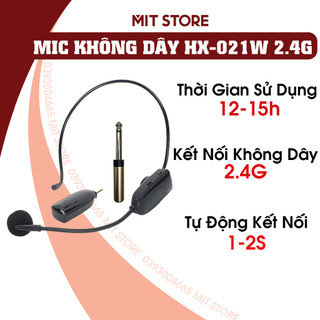 Micro không dây cao cấp HX-021W sử dụng sóng 2.4G dùng cho loa trợ giảng, loa kéo, âm ly...