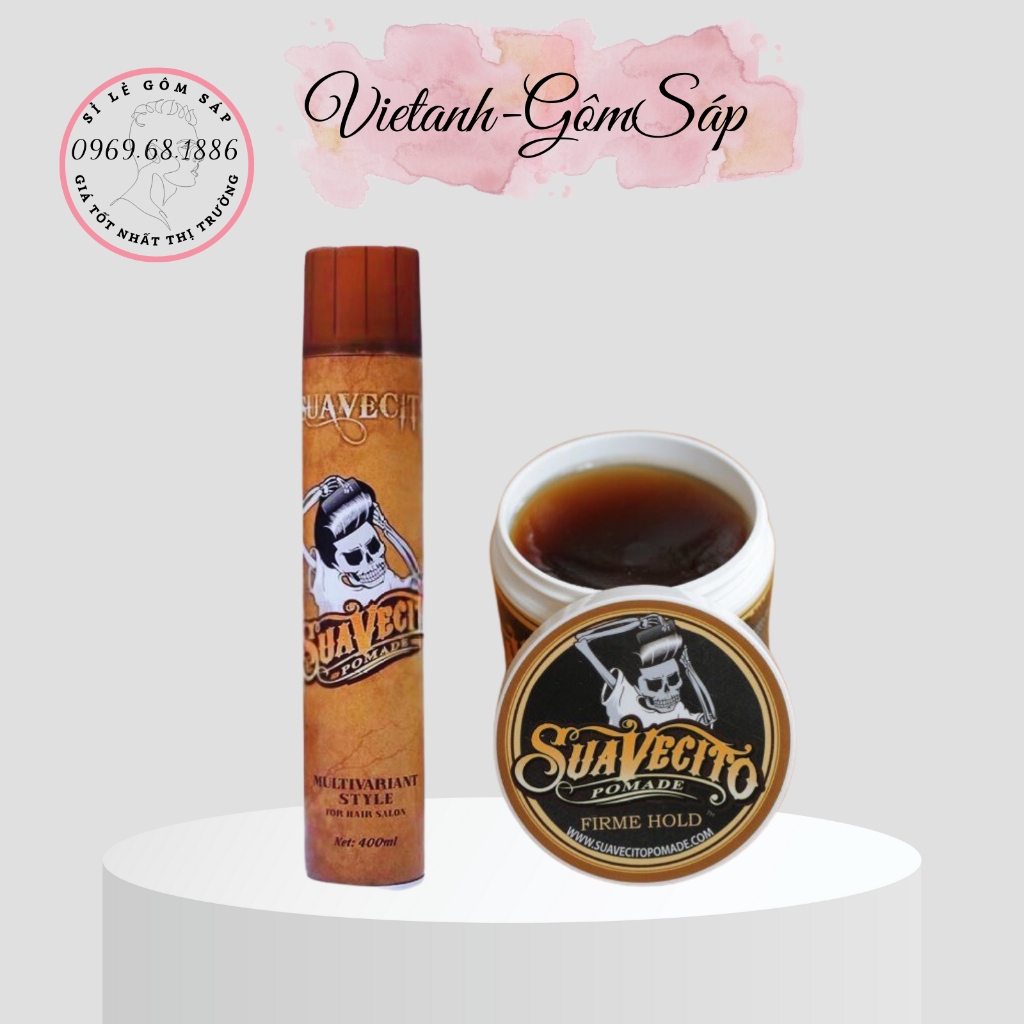 Gôm + Sáp tạo kiểu tóc Suavecito, giữ nếp tóc 24h. Combo gôm sáp hỗ trợ tạo kiểu giữ nếp một cách nhanh chóng hiệu quả
