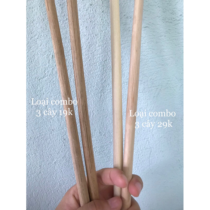 Combo 3 cây mây không vỏ  dài 80cm - đường kính 0.8cm đến 1cm