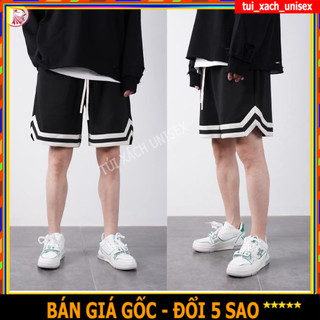 ❤️ GIÁ SỐC ❤️ - QUẦN SHORT NAM NỮ VẢI BOLI SỌC 2V MÀU ĐEN - CỰC THOÁNG MÁT, LỊCH SỰ, PHONG CÁCH THỂ THAO CÓ TÚI