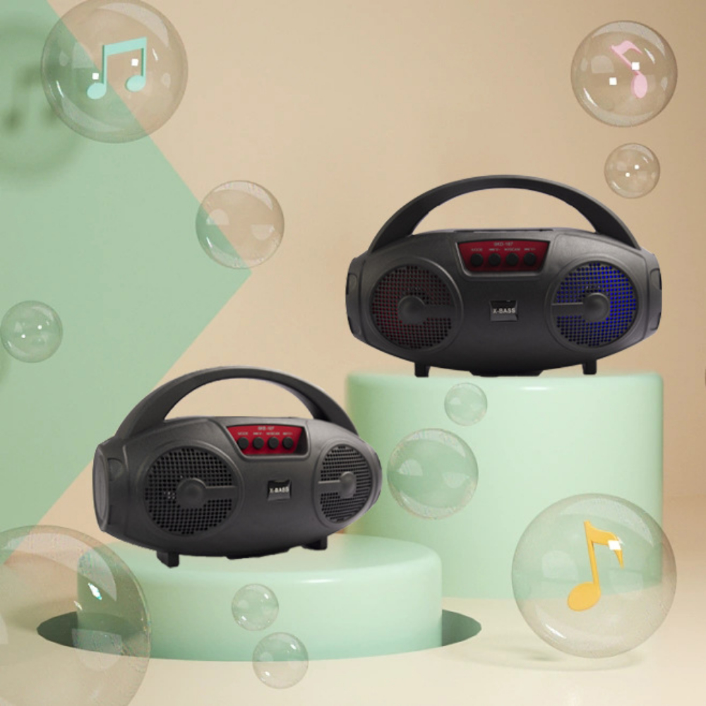 Loa Hát Karaoke Bluetooth SKD107 Tặng Kèm Míc Hát Sạc Pin Tiện Dụng, Âm Bass Mạnh Hát Cực Hay, Bảo Hành 12 Tháng