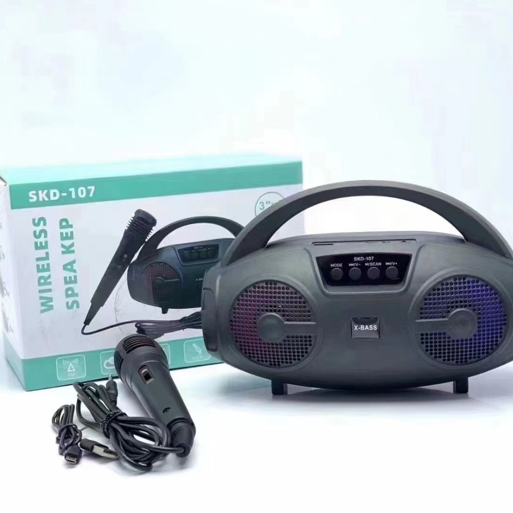 Loa Hát Karaoke Bluetooth SKD107 Tặng Kèm Míc Hát Sạc Pin Tiện Dụng, Âm Bass Mạnh Hát Cực Hay, Bảo Hành 12 Tháng