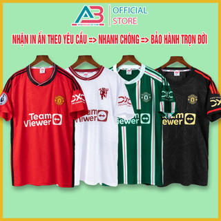 Quần áo bóng đá, đá banh manutd mùa giải mới 2023/2024 chất vải thun mịn cao cấp co giãn thấm hút mồ hôi
