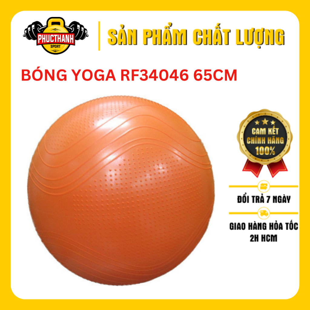 Bóng Yoga bóng Gym massage vật lý trị liệu 65cm cao cấp RF-34046 - Kèm bơm bóng (PHUCTHANHSPORT)