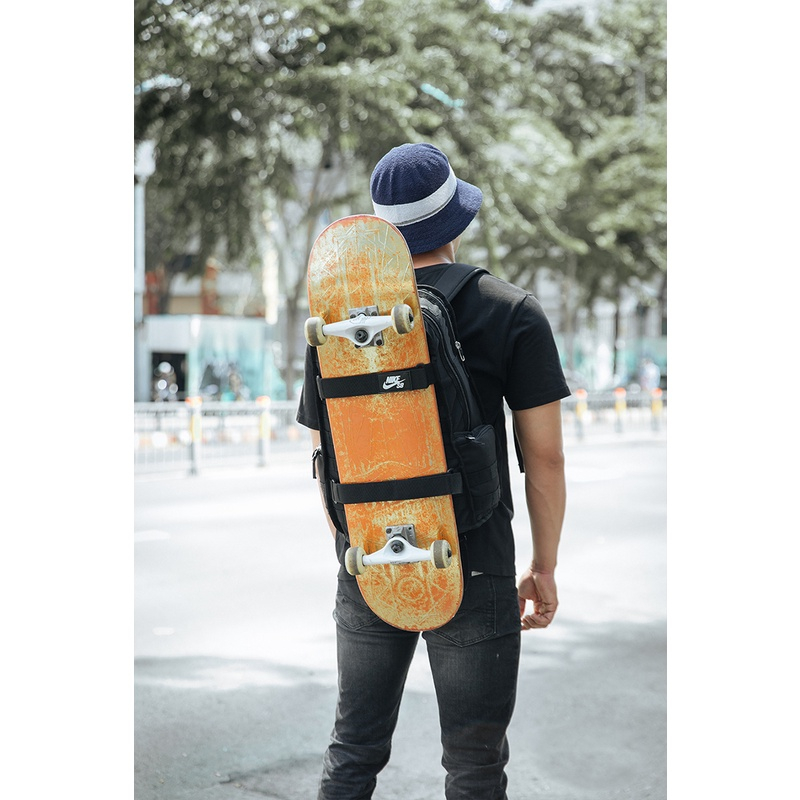 Balo Thể Thao Nam Nữ Có Đai Kẹp Ván Trược, Ngăn Laptop 15inch Quai Đeo Êm Chắc Chắn